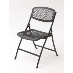 HDX Plastic Seat Folding Chair in Black