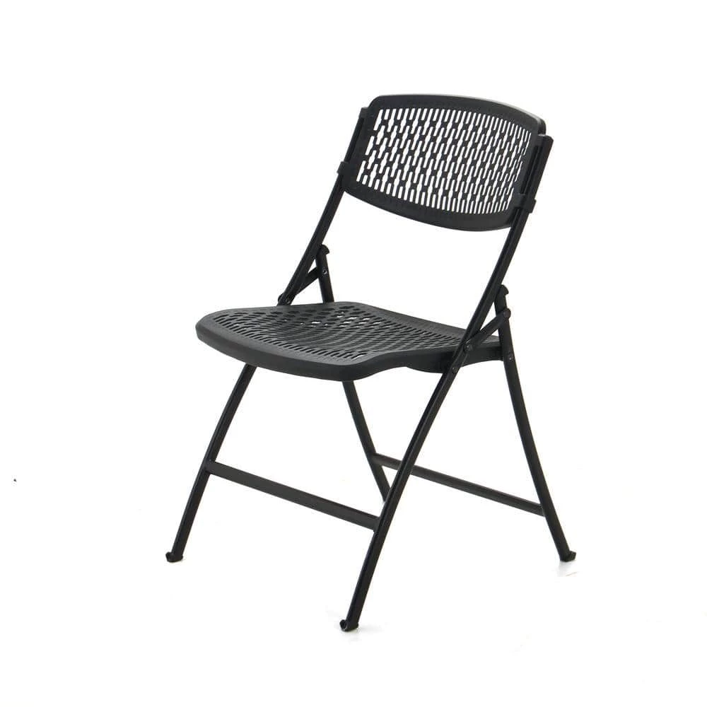 HDX Plastic Seat Folding Chair in Black 2 HDX Plastic Seat Folding Chair in Black - Image 2