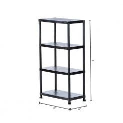 HDX 4-Tier Plastic Garage Storage Shelving Unit in Black (28 in. W x 52 in. H x 15 in. D) -HDX Sales black hdx freestanding shelving units 17307263b a0 1000