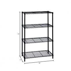 HDX 4-Tier Steel Wire Shelving Unit in Black (36 in. W x 54 in. H x 14 in. D) -HDX Sales black hdx freestanding shelving units 21436bps 40 1000