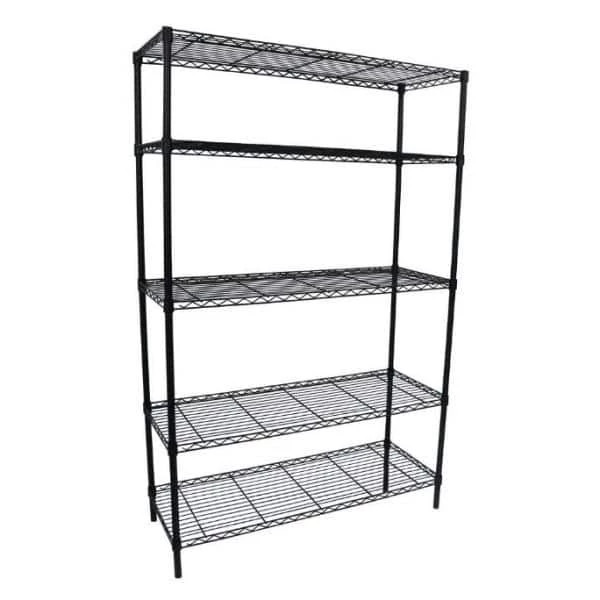 HDX 5-Tier Steel Wire Shelving Unit in Black (36 in. W x 72 in. H x 16 in. D) 4 HDX 5-Tier Steel Wire Shelving Unit in Black (36 in. W x 72 in. H x 16 in. D) - Image 4