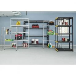 HDX 5-Tier Plastic Garage Storage Shelving Unit in Black (36 in. W x 74 in. H x 18 in. D) 16 HDX 5-Tier Plastic Garage Storage Shelving Unit in Black (36 in. W x 74 in. H x 18 in. D) -HDX Sales black hdx freestanding shelving units 241592 1d 1000