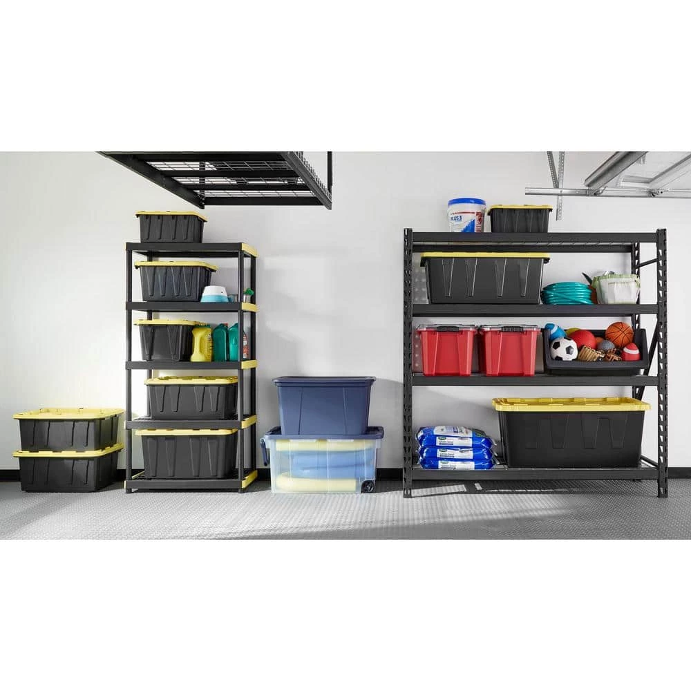 HDX 5-Tier Plastic Garage Storage Shelving Unit in Black (36 in. W x 74 in. H x 18 in. D) 11 HDX 5-Tier Plastic Garage Storage Shelving Unit in Black (36 in. W x 74 in. H x 18 in. D) - Image 11