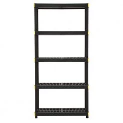 HDX 5-Tier Plastic Garage Storage Shelving Unit in Black (36 in. W x 74 in. H x 18 in. D) 17 HDX 5-Tier Plastic Garage Storage Shelving Unit in Black (36 in. W x 74 in. H x 18 in. D) -HDX Sales black hdx freestanding shelving units 241592 66 1000
