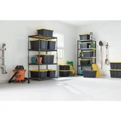 HDX 5-Tier Plastic Garage Storage Shelving Unit in Black (36 in. W x 74 in. H x 18 in. D) 23 HDX 5-Tier Plastic Garage Storage Shelving Unit in Black (36 in. W x 74 in. H x 18 in. D) -HDX Sales black hdx freestanding shelving units 241592 fa 1000