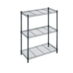 HDX 3-Tier Steel Wire Shelving Unit in Black (24 in. W x 30 in. H x 14 in. D) -HDX Sales black hdx freestanding shelving units 31424bps c3 1000