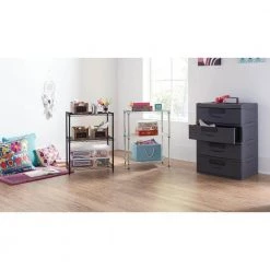 HDX 3-Tier Steel Wire Shelving Unit in Black (24 in. W x 30 in. H x 14 in. D) 10 HDX 3-Tier Steel Wire Shelving Unit in Black (24 in. W x 30 in. H x 14 in. D) -HDX Sales black hdx freestanding shelving units eh wsthdus 006b a0 1000