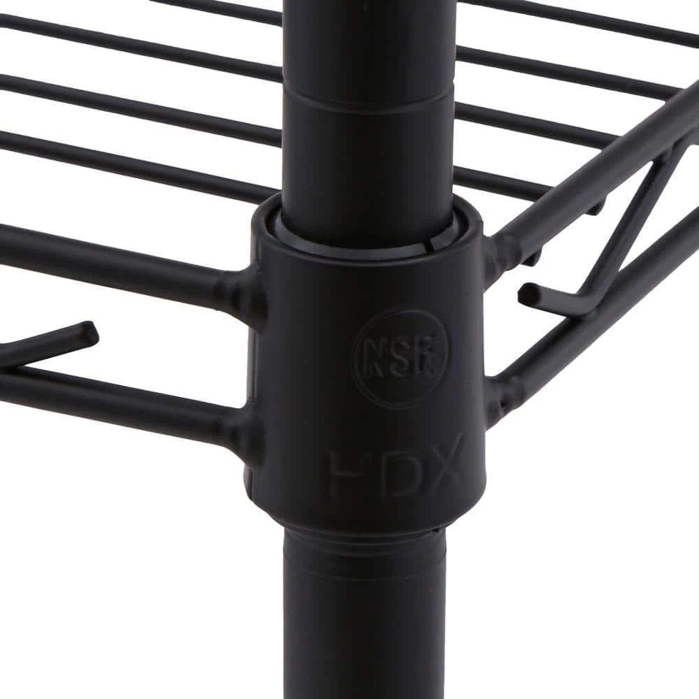 HDX 3-Tier Steel Wire Shelving Unit in Black (24 in. W x 30 in. H x 14 in. D) 5 HDX 3-Tier Steel Wire Shelving Unit in Black (24 in. W x 30 in. H x 14 in. D) - Image 5