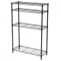 HDX 4-Tier Steel Wire Shelving Unit in Black (36 in. W x 54 in. H x 14 in. D)