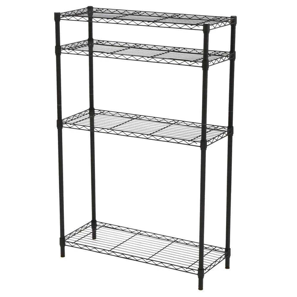HDX 4-Tier Steel Wire Shelving Unit in Black (36 in. W x 54 in. H x 14 in. D) 1 HDX 4-Tier Steel Wire Shelving Unit in Black (36 in. W x 54 in. H x 14 in. D)