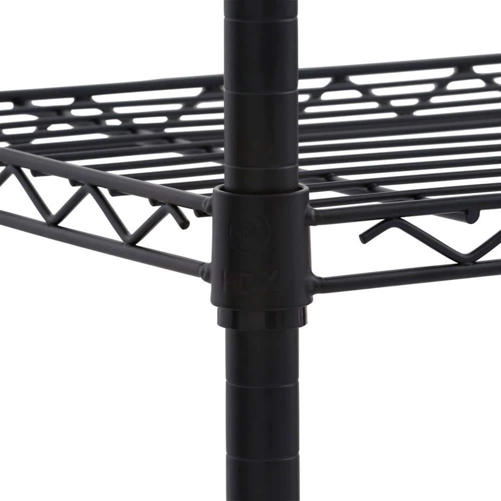 HDX 4-Tier Steel Wire Shelving Unit in Black (36 in. W x 54 in. H x 14 in. D) 6 HDX 4-Tier Steel Wire Shelving Unit in Black (36 in. W x 54 in. H x 14 in. D) - Image 6
