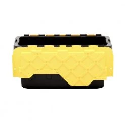 HDX 17 Gal. Flip Top Storage Tote in Black and Yellow -HDX Sales black yellow hdx storage bins 206151 40 1000