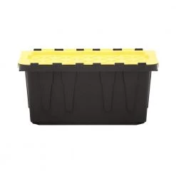 HDX 17 Gal. Flip Top Storage Tote in Black and Yellow -HDX Sales black yellow hdx storage bins 206151 66 1000