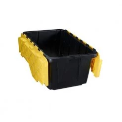 HDX 17 Gal. Flip Top Storage Tote in Black and Yellow -HDX Sales black yellow hdx storage bins 206151 c3 1000