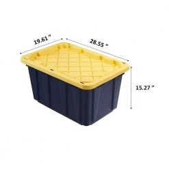 HDX 27 Gal. Tough Storage Tote in Black with Yellow Lid -HDX Sales black yellow hdx storage bins hdx27gonline 5 40 1000