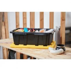 HDX 27 Gal. Tough Storage Tote in Black with Yellow Lid -HDX Sales black yellow hdx storage bins hdx27gonline 5 d4 1000