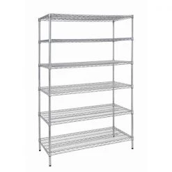 HDX Chrome 6-Tier Commercial Grade Heavy Duty Steel Wire Shelving Unit (48 in. W x 72 in. H x 24 in. D) 5 HDX Chrome 6-Tier Commercial Grade Heavy Duty Steel Wire Shelving Unit (48 in. W x 72 in. H x 24 in. D) -HDX Sales chrome hdx freestanding shelving units 1000026321 31 1000