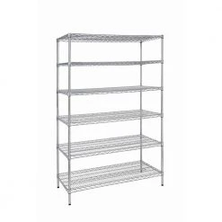 HDX Chrome 6-Tier Commercial Grade Heavy Duty Steel Wire Shelving Unit (48 in. W x 72 in. H x 24 in. D)