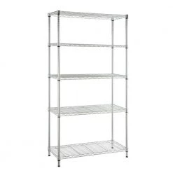 HDX 5-Tier Steel Wire Shelving Unit in Chrome (36 in. W x 72 in. H x 16 in. D)