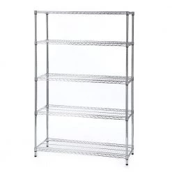 HDX 5-Tier Commercial Grade Heavy Duty Steel Wire Shelving Unit in Chrome (48 in. W x 72 in. H x 18 in. D)