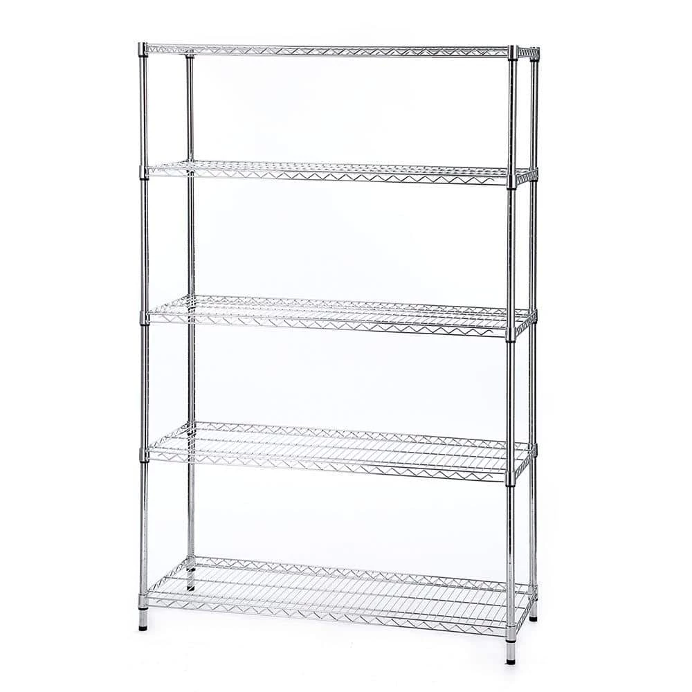 HDX 5-Tier Commercial Grade Heavy Duty Steel Wire Shelving Unit in Chrome (48 in. W x 72 in. H x 18 in. D) 1 HDX 5-Tier Commercial Grade Heavy Duty Steel Wire Shelving Unit in Chrome (48 in. W x 72 in. H x 18 in. D)