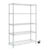 HDX 5-Tier Steel Wire Shelving Unit with Casters in Chrome (48 in. W x 72 in. H x 18 in. D)