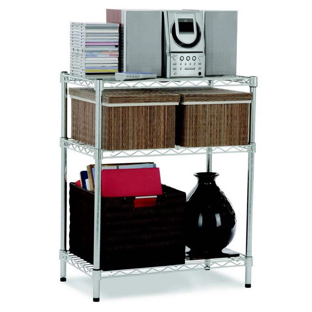 HDX 3-Tier Steel Wire Shelving Unit in Chrome (24 in. W x 30 in. H x 14 in. D) 5 HDX 3-Tier Steel Wire Shelving Unit in Chrome (24 in. W x 30 in. H x 14 in. D) - Image 5