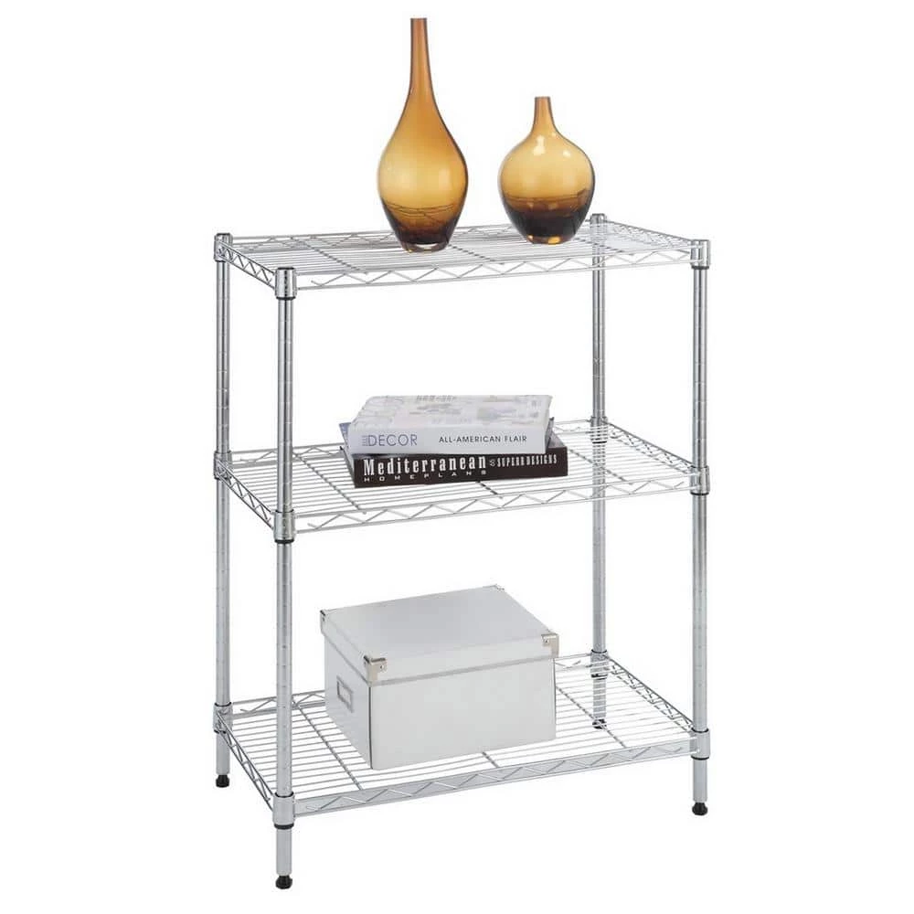 HDX 3-Tier Steel Wire Shelving Unit in Chrome (24 in. W x 30 in. H x 14 in. D) 2 HDX 3-Tier Steel Wire Shelving Unit in Chrome (24 in. W x 30 in. H x 14 in. D) - Image 2