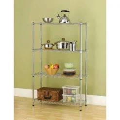 HDX 4-Tier Steel Wire Shelving Unit in Chrome (36 in. W x 54 in. H x 14 in. D) 9 HDX 4-Tier Steel Wire Shelving Unit in Chrome (36 in. W x 54 in. H x 14 in. D) -HDX Sales chrome hdx freestanding shelving units 31436ps 1 31 1000