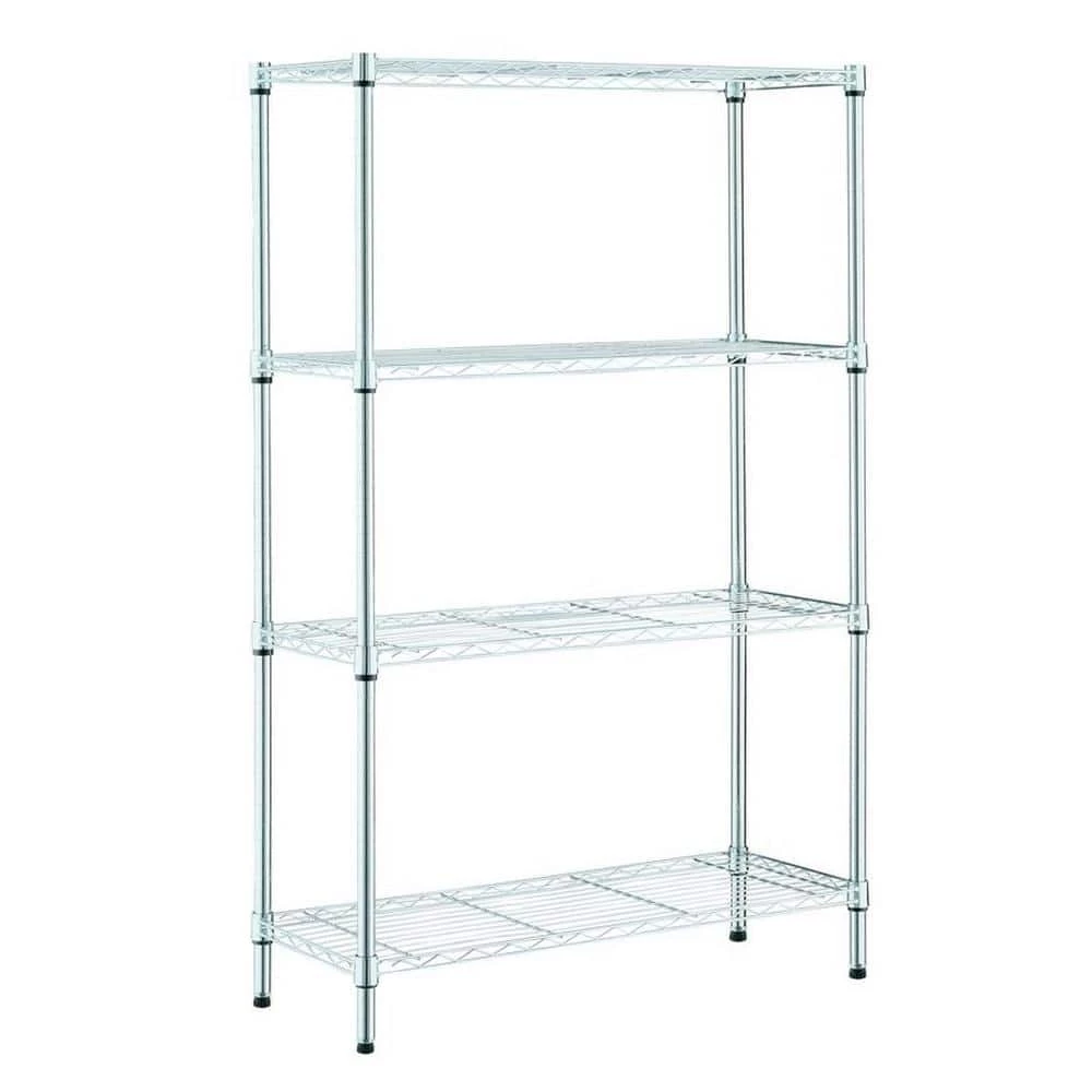 HDX 4-Tier Steel Wire Shelving Unit in Chrome (36 in. W x 54 in. H x 14 in. D) 1 HDX 4-Tier Steel Wire Shelving Unit in Chrome (36 in. W x 54 in. H x 14 in. D)