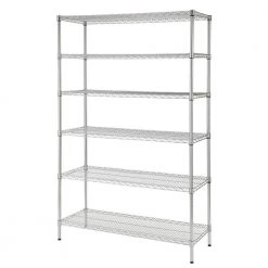 HDX 6-Tier Commercial Grade Heavy Duty Steel Wire Shelving Unit in Chrome (48 in. W x 72 in. H x 18 in. D) -HDX Sales chrome hdx freestanding shelving units 525441 31 1000