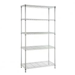 HDX 5-Tier Steel Wire Shelving Unit in Chrome (36 in. W x 72 in. H x 16 in. D)
