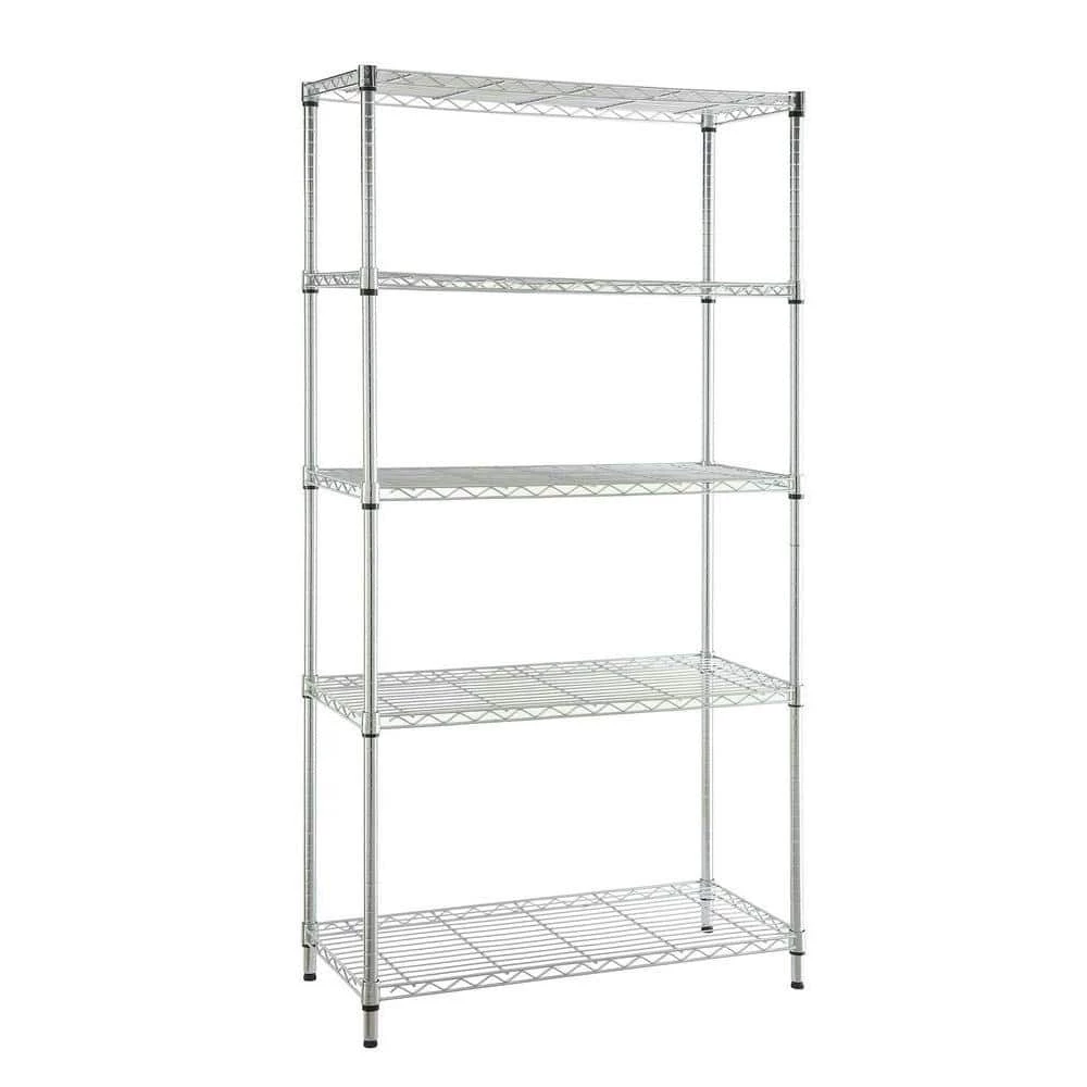 HDX 5-Tier Steel Wire Shelving Unit in Chrome (36 in. W x 72 in. H x 16 in. D) 1 HDX 5-Tier Steel Wire Shelving Unit in Chrome (36 in. W x 72 in. H x 16 in. D)