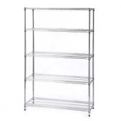 HDX 5-Tier Commercial Grade Heavy Duty Steel Wire Shelving Unit in Chrome (48 in. W x 72 in. H x 18 in. D)
