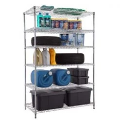 HDX Chrome 6-Tier Commercial Grade Heavy Duty Steel Wire Shelving Unit (48 in. W x 72 in. H x 24 in. D) 7 HDX Chrome 6-Tier Commercial Grade Heavy Duty Steel Wire Shelving Unit (48 in. W x 72 in. H x 24 in. D) -HDX Sales chrome hdx freestanding shelving units e60120180b6rthd 31 1000