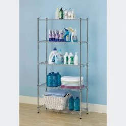 HDX Chrome 5-Tier Steel Wire Shelving Unit (36 in. W x 72 in. H x 14 in. D) -HDX Sales chrome hdx freestanding shelving units eh wshdi 005 40 1000