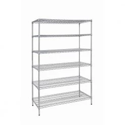 HDX 6-Tier Commercial Grade Heavy Duty Steel Wire Shelving Unit in Chrome (48 in. W x 72 in. H x 24 in. D)