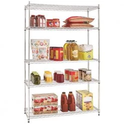 HDX 5-Tier Commercial Grade Heavy Duty Steel Wire Shelving Unit in Chrome (48 in. W x 72 in. H x 18 in. D) -HDX Sales chrome hdx freestanding shelving units hd184872 5icps 31 1000