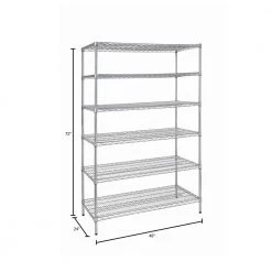 HDX 6-Tier Commercial Grade Heavy Duty Steel Wire Shelving Unit in Chrome (48 in. W x 72 in. H x 24 in. D) -HDX Sales chrome hdx freestanding shelving units hd32448rcps 1d 1000