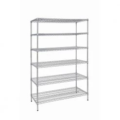 HDX 6-Tier Commercial Grade Heavy Duty Steel Wire Shelving Unit in Chrome (48 in. W x 72 in. H x 24 in. D)