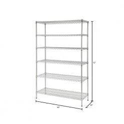 HDX 6-Tier Commercial Grade Heavy Duty Steel Wire Shelving Unit in Chrome (48 in. W x 72 in. H x 18 in. D) 9 HDX 6-Tier Commercial Grade Heavy Duty Steel Wire Shelving Unit in Chrome (48 in. W x 72 in. H x 18 in. D) -HDX Sales chrome hdx freestanding shelving units sl wsus 136 1d 1000