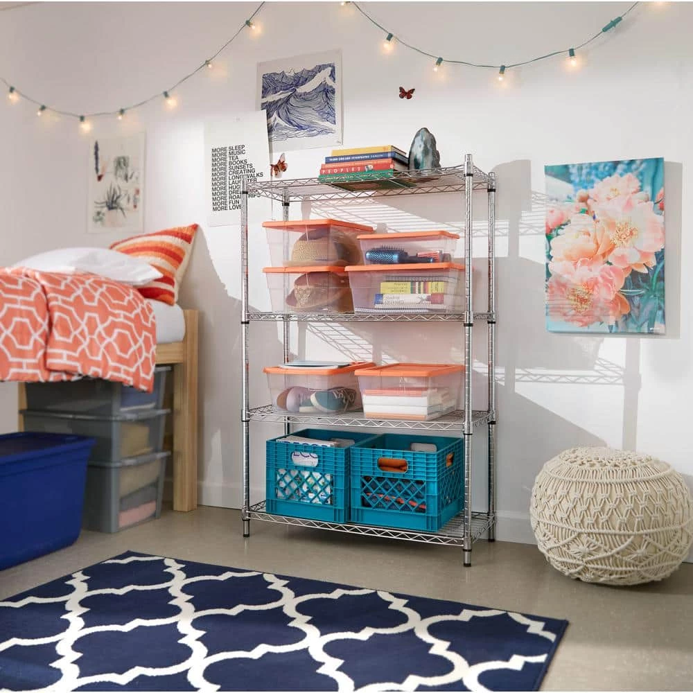 HDX 6-Tier Commercial Grade Heavy Duty Steel Wire Shelving Unit in Chrome (48 in. W x 72 in. H x 18 in. D) 3 HDX 6-Tier Commercial Grade Heavy Duty Steel Wire Shelving Unit in Chrome (48 in. W x 72 in. H x 18 in. D) - Image 3