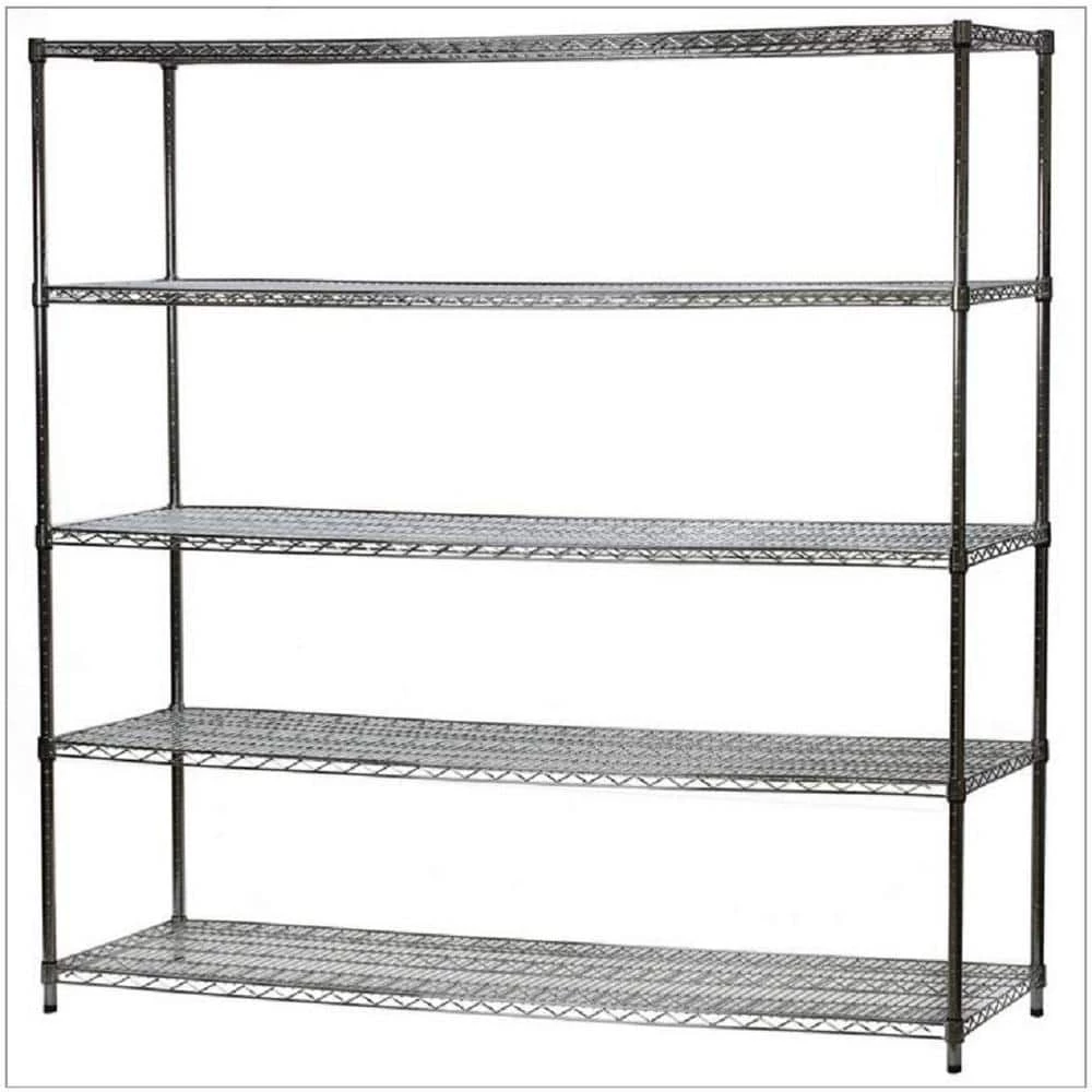 HDX 5-Tier Commercial Grade Heavy Duty Steel Wire Shelving Unit in ChromeMax (72 in. W x 72 in. H x 24 in. D) 1 HDX 5-Tier Commercial Grade Heavy Duty Steel Wire Shelving Unit in ChromeMax (72 in. W x 72 in. H x 24 in. D)