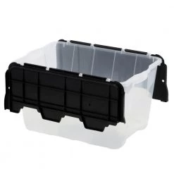 HDX 12 Gal. Flip Top Storage Tote (Colors Vary by Store) 8 HDX 12 Gal. Flip Top Storage Tote (Colors Vary by Store) -HDX Sales clear base black cover hdx storage bins 211512 1d 1000