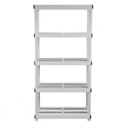 HDX 5-Tier Plastic Garage Storage Shelving Unit in Gray (36 in. W x 72 in. H x 18 in. D) 14 HDX 5-Tier Plastic Garage Storage Shelving Unit in Gray (36 in. W x 72 in. H x 18 in. D) -HDX Sales gray hdx freestanding shelving units 127932 1d 1000