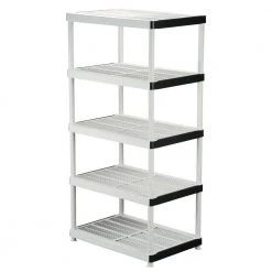 HDX 5-Tier Plastic Garage Storage Shelving Unit in Gray (36 in. W x 72 in. H x 24 in. D)