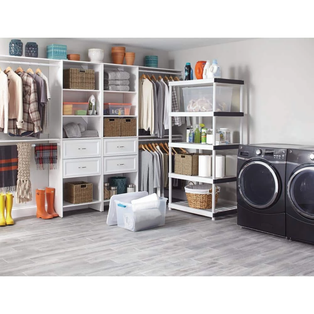 HDX 5-Tier Plastic Garage Storage Shelving Unit in Gray (36 in. W x 72 in. H x 24 in. D) 2 HDX 5-Tier Plastic Garage Storage Shelving Unit in Gray (36 in. W x 72 in. H x 24 in. D) - Image 2