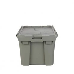 HDX 12 Gal. Commercial Flip Top Storage Tote in Gray -HDX Sales gray hdx storage bins 206202 66 1000