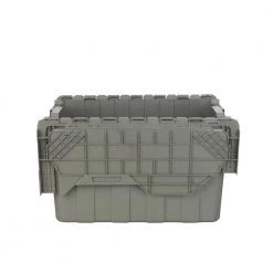 HDX 12 Gal. Commercial Flip Top Storage Tote in Gray -HDX Sales gray hdx storage bins 206202 fa 1000