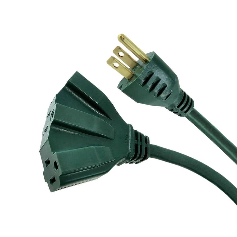 HDX 25 ft. 16/3 Fan-Tap Landscape Extension Cord, Green 1 HDX 25 ft. 16/3 Fan-Tap Landscape Extension Cord, Green